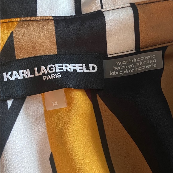 Karl Lagerfeld NWT stripped retro look dress asymmetrical size 14 - Picture 9 of 13